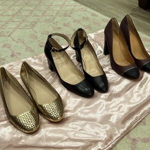 3 pairs from JCcrew size 8.5 Brand New flats and heels.